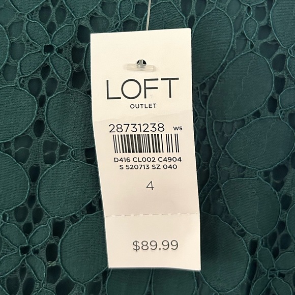 NWT LOFT Outlet dark green dress, size 4 - Picture 3 of 7